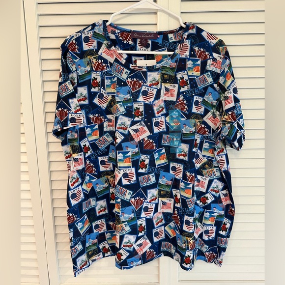 Gloria Vanderbilt Tops - Gloria Vanderbilt Travel Stamps Americana Tee - NWT